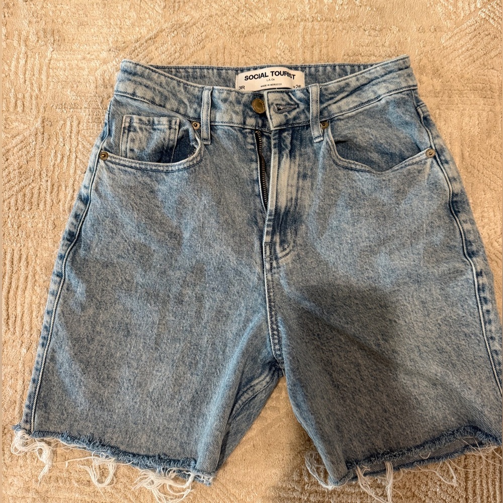 Hollister Light Blue High-Rise Denim Jean Shorts